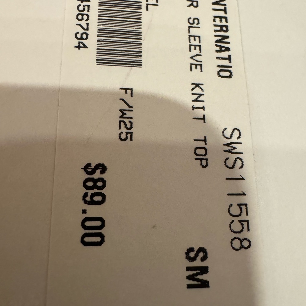 ELAN Black & Natural Striped Crochet Ruffle Sleeve Top - NWT - Picture 6 of 15